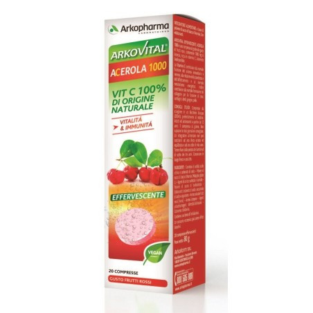Arkovital Acerola 1000 Integratore Vitaminico 20 Compresse Effervescenti - Arkofarm