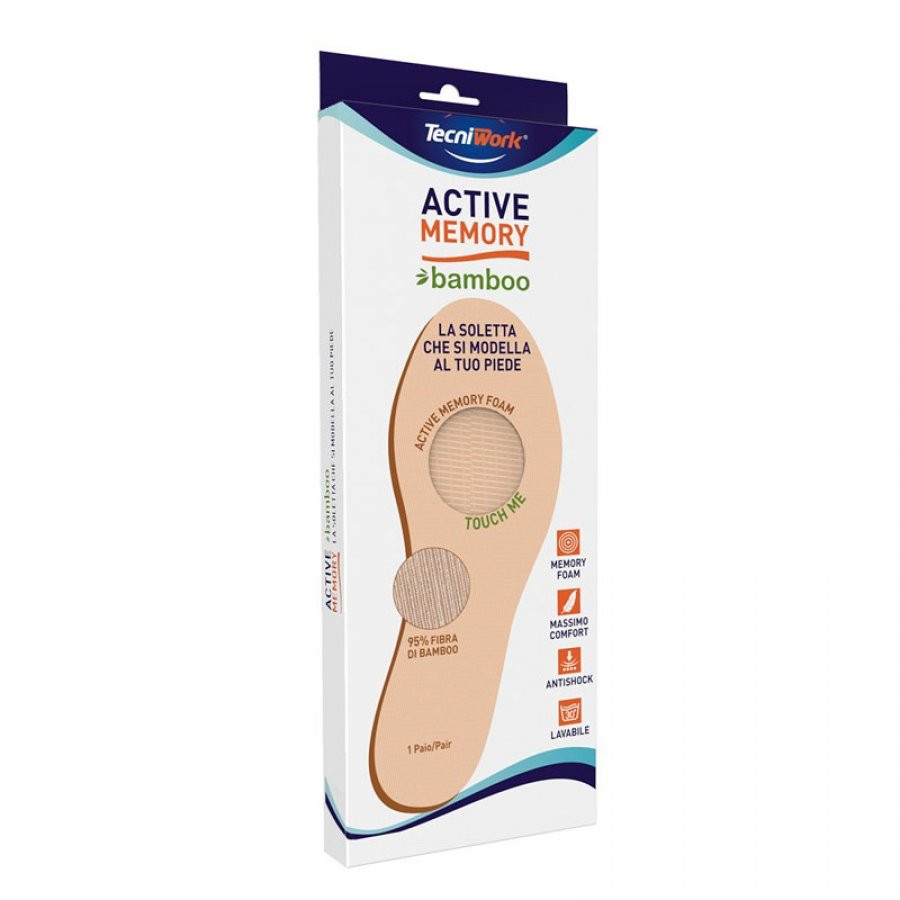 Soletta Active Memory Bamboo Misura 38 Comfort Naturale - Tecniwork