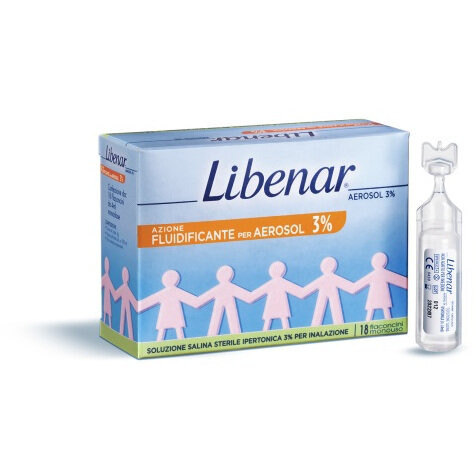 Libenar Aerosol Soluzione Ipertonica 3% in Flaconcini Monodose, 18 Pezzi - Libenar