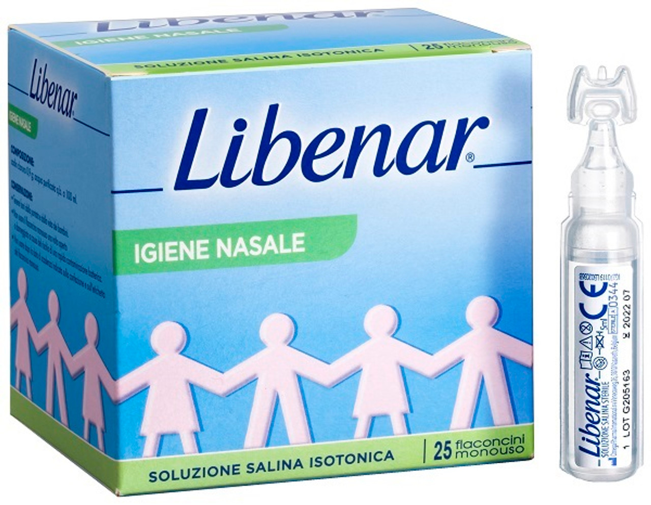Igiene Nasale Isoton Soluzione Salina Sterile 25 Flaconcini Monodose - Libenar