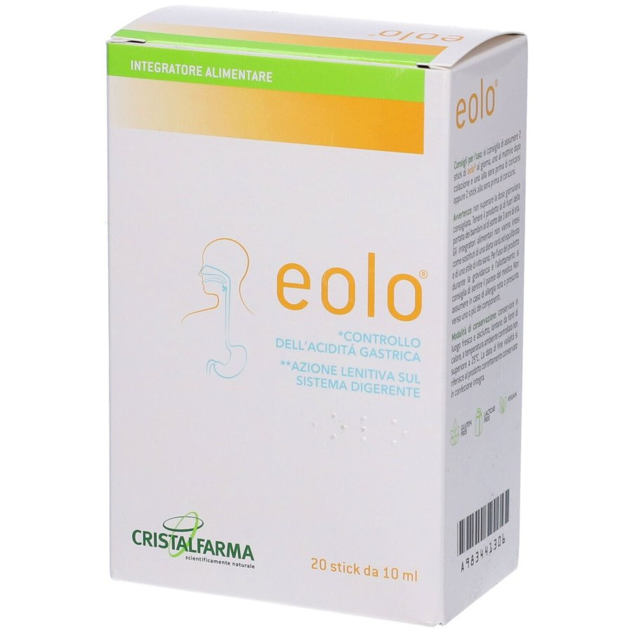 Eolo Integratore per Acidità Gastrica 20 Stick - Cristalfarma