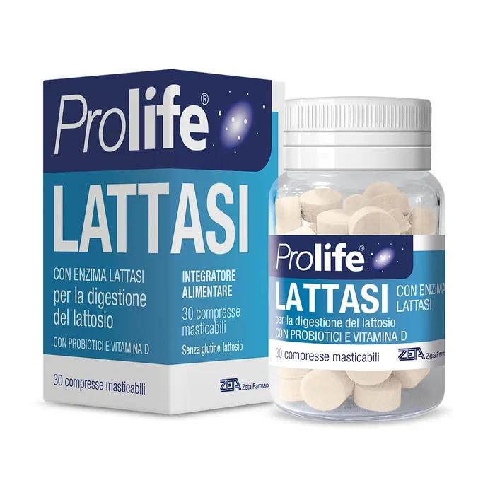 Prolife Lattasi Integratore per Intolleranza al Lattosio 30 Compresse Masticabili - Prolife