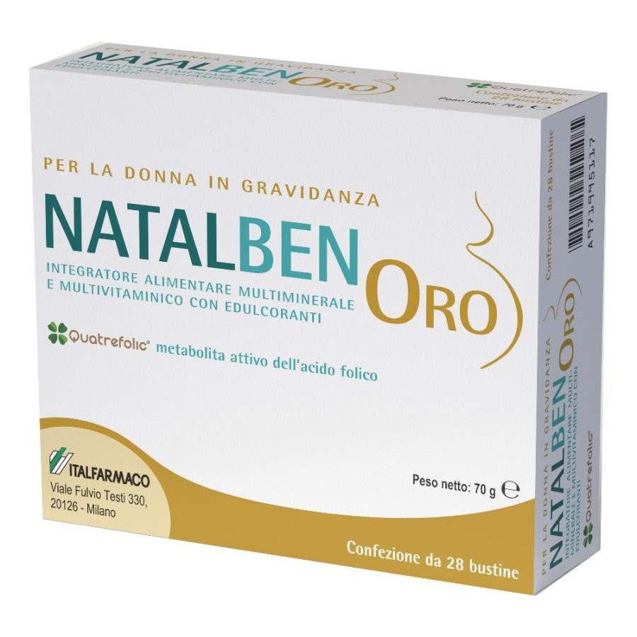 Natalben Oro Integratore Multivitaminico e Multiminerale Gravidanza 28 Bustine - Natalben