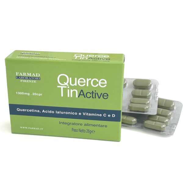 Quercetin Active Integratore con Vitamina C, D e Acido Ialuronico 20 Compresse - Farmad