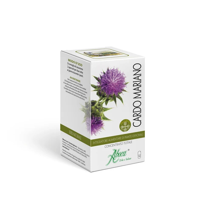 Aboca Cardo Mariano Concentrato Totale Integratore Funzione Epatica 50 Opercoli - Aboca
