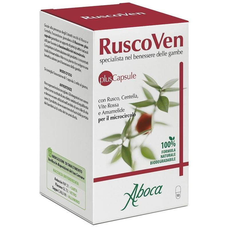 Ruscoven Plus Integratore per Microcircolo 50 Capsule - Aboca