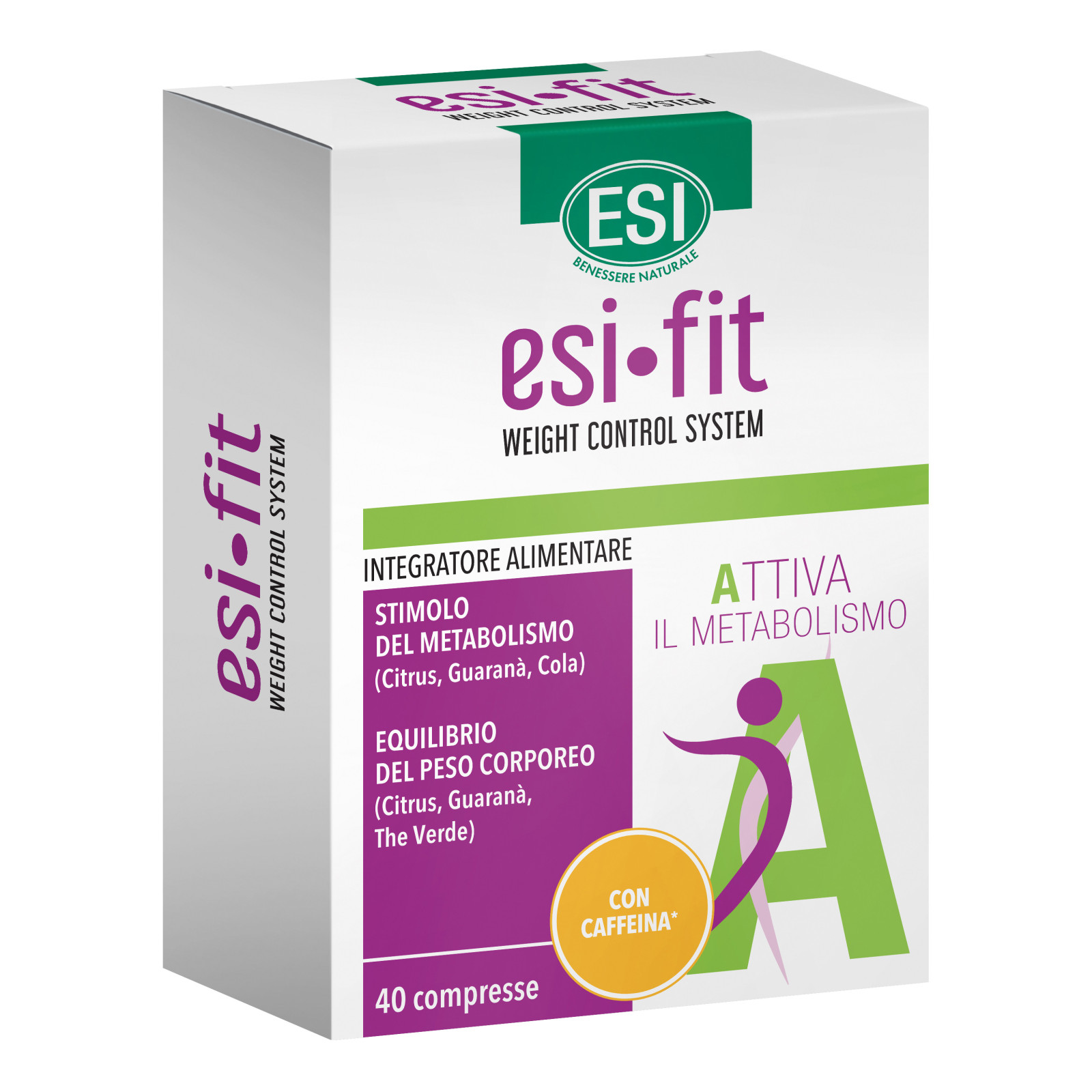 Fit Attiva Integratore con Caffeina 40 Compresse - ESI