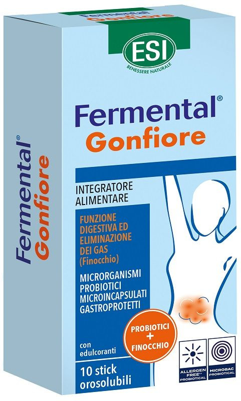Fermental Gonfiore Integratore con Finocchio per Flora Intestinal 10 Stick - ESI