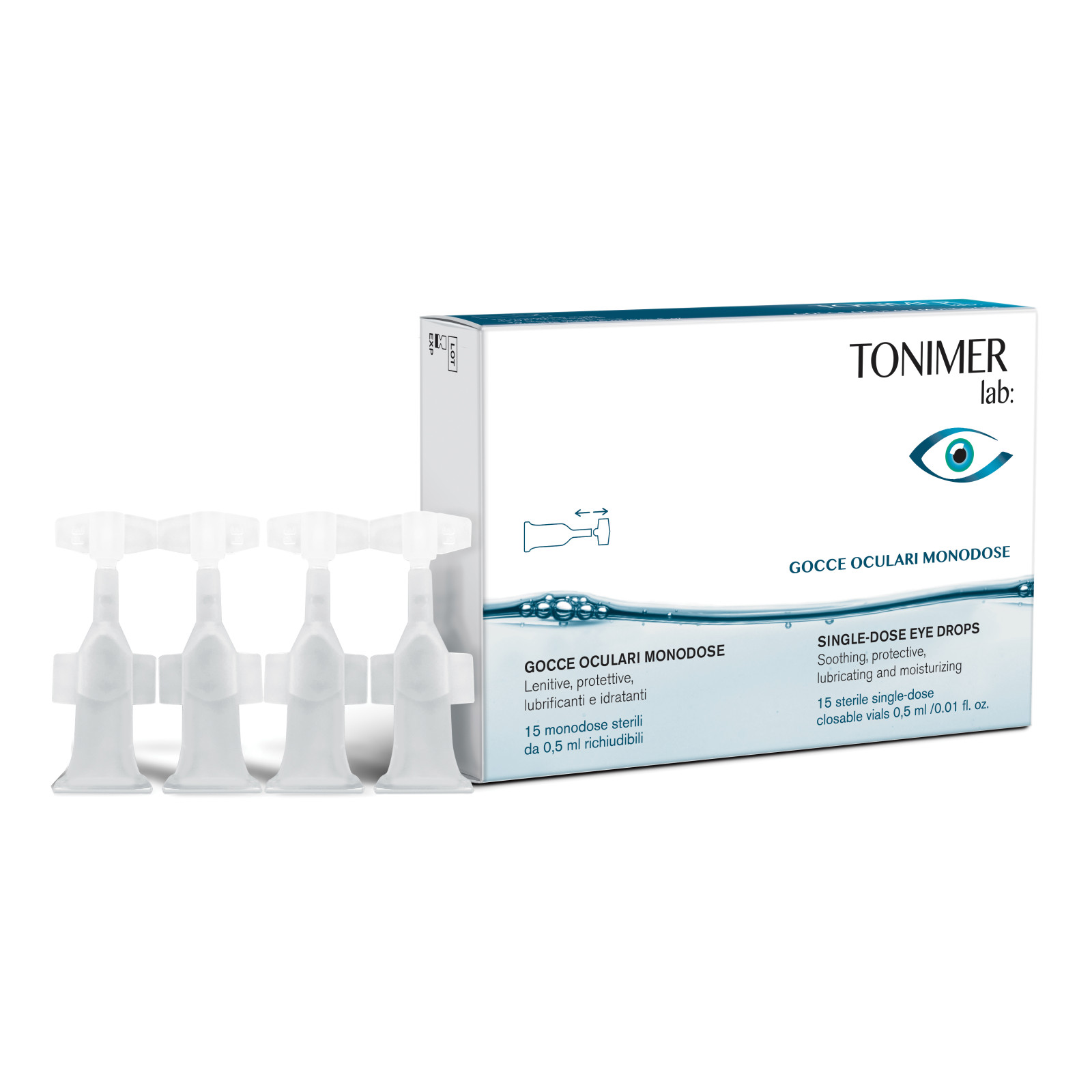 Tonimer Gocce Oculari Monodose con Acqua di Fiordaliso e Amamelide 15 Flaconcini - Tonimer