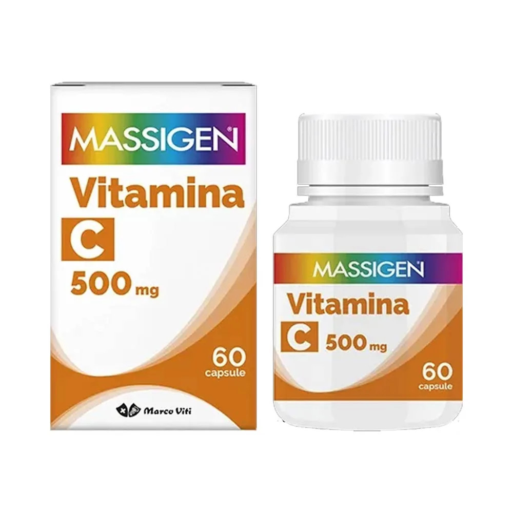 Vitamina C 500mg Integratore Supporto Immunitario 60 Capsule - Massigen