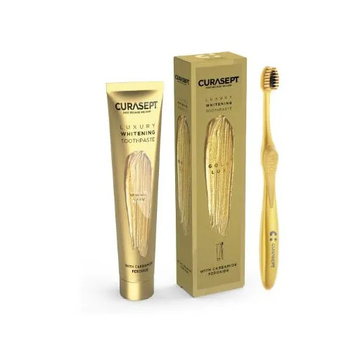 Curasept Gold Luxury Dentifricio Sbiancante 75ml + Spazzolino - Curasept