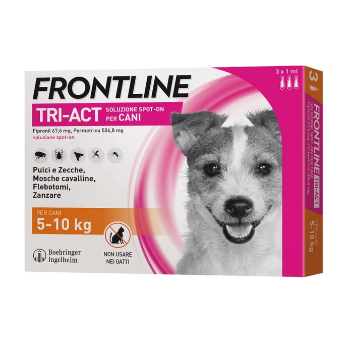Frontline Tri-Act Spot-On Cani 5-10kg 3 Pipette - Frontline