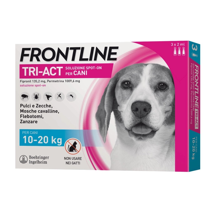 Frontline Tri-Act Soluzione Spot On Cani 10-20Kg 3 Pipette - Frontline
