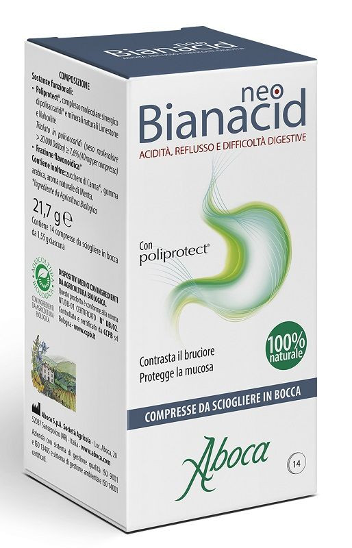 Neobianacid Compresse Masticabili Reflusso e Acidità 14 Compresse - Aboca