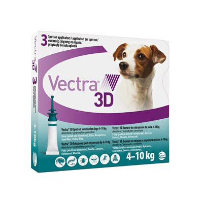 Vectra 3D Spot-On Cani 4-10 kg Antiparassitario 3 Pipette - Ceva