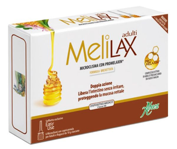 Melilax Adulti Microclismi Stipsi Azione Evacuante 6 Pezzi - Aboca