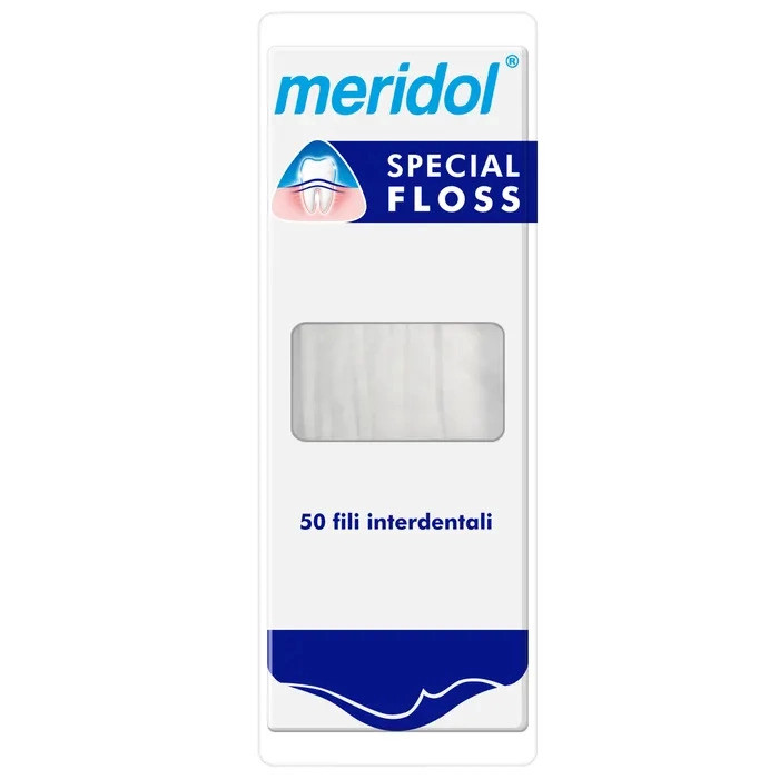 Filo Interdentale Special Floss per Impianti e Apparecchi Ortodontici 50 Fili - Meridol