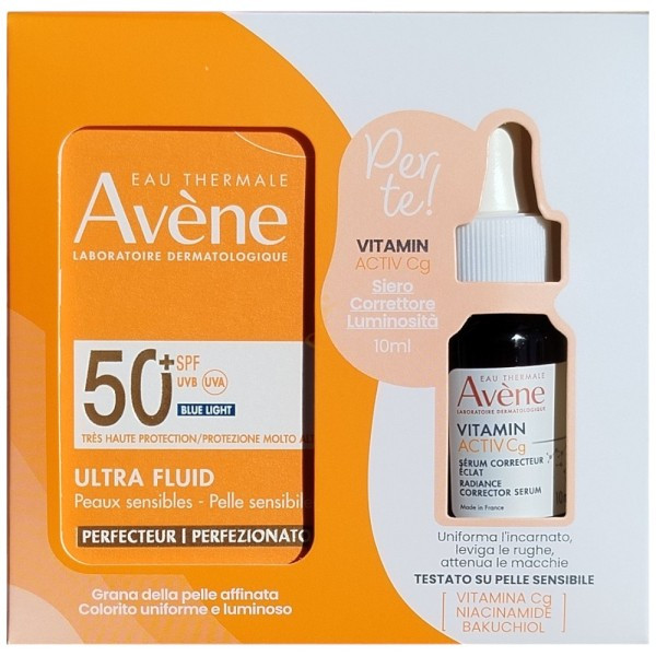 Avene Solare Ultra Fluid SPF50+ 50ml e Vitamin Activ CG Siero 10ml - Avene