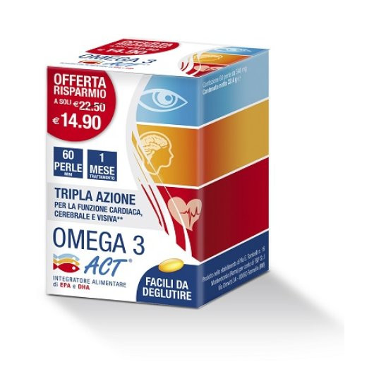 Omega 3 Act 1g Integratore Funzione Cardiaca 60 Perle - F&F