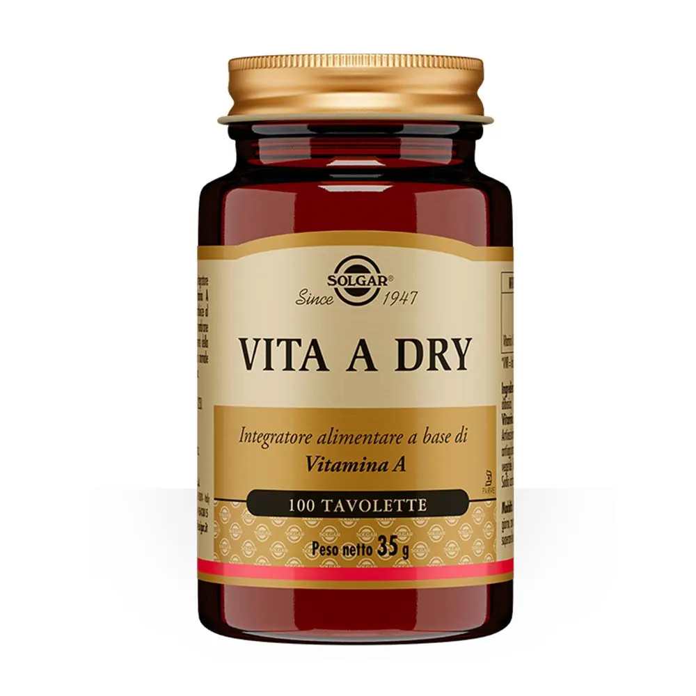 Vita A Dry Integratore per Sistema Immunitario 100 Tavolette - Solgar