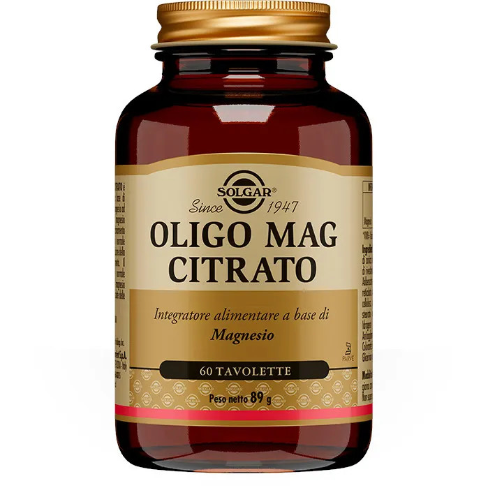 Oligo Mag Citrato Integratore Magnesio 60 Tavolette - Solgar