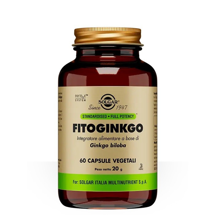 Fitoginkgo Integratore per Circolazione e Memoria 60 Capsule Vegetali - Solgar