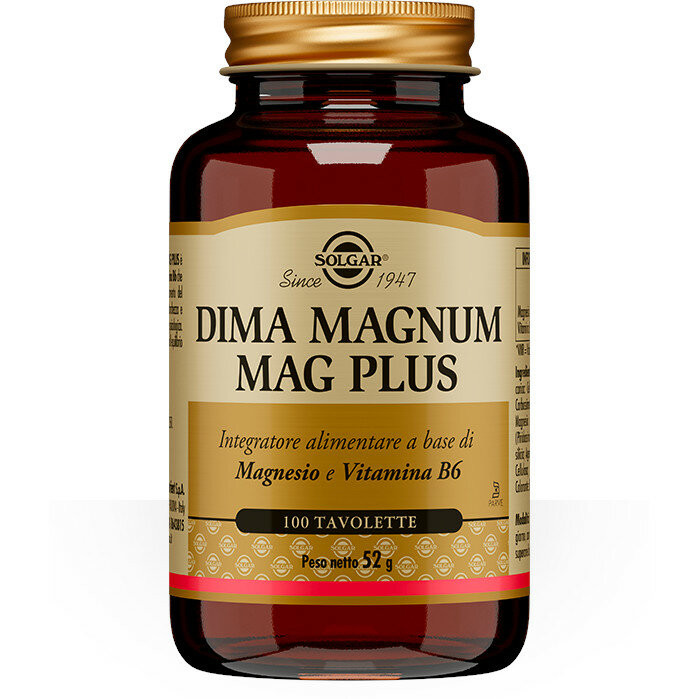 Dima Magnum Mag Plus Integratore Magnesio e Vitamina B6 100 Tavolette - Solgar