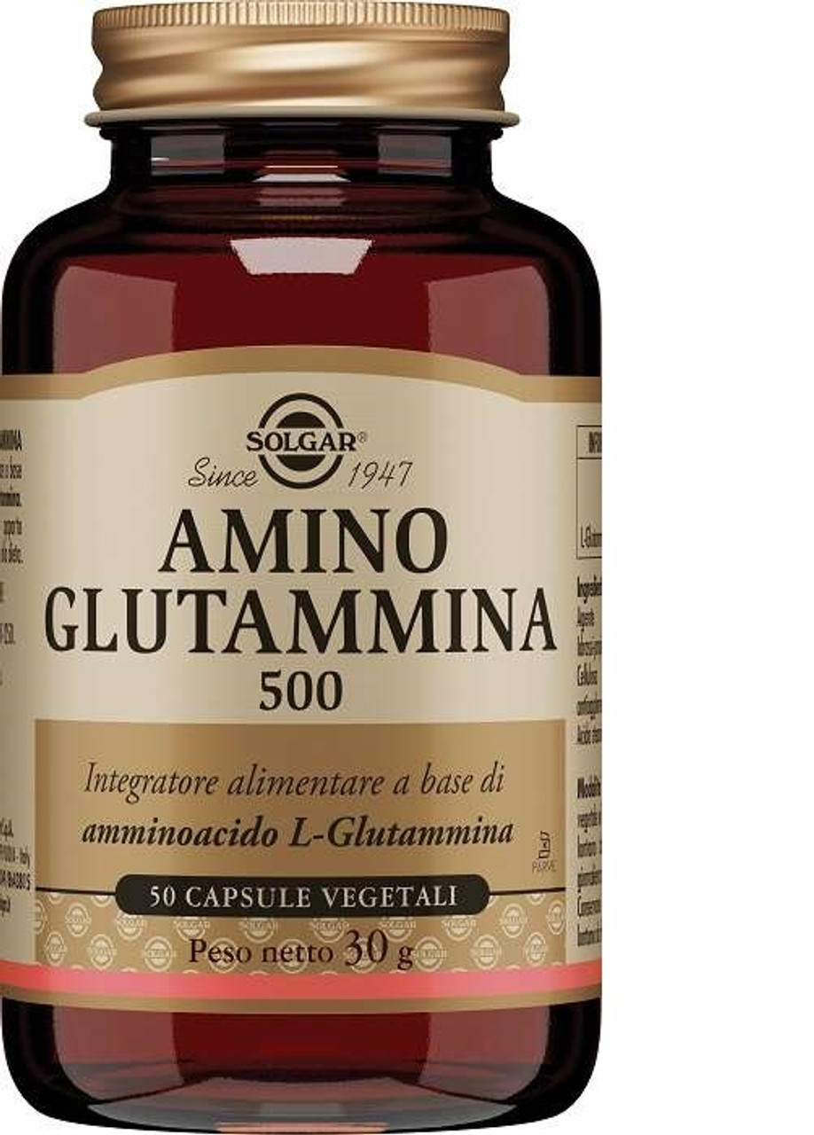 Amino Glutammina 500 Integratore con L-Glutammina 50 Capsule Vegetali - Solgar