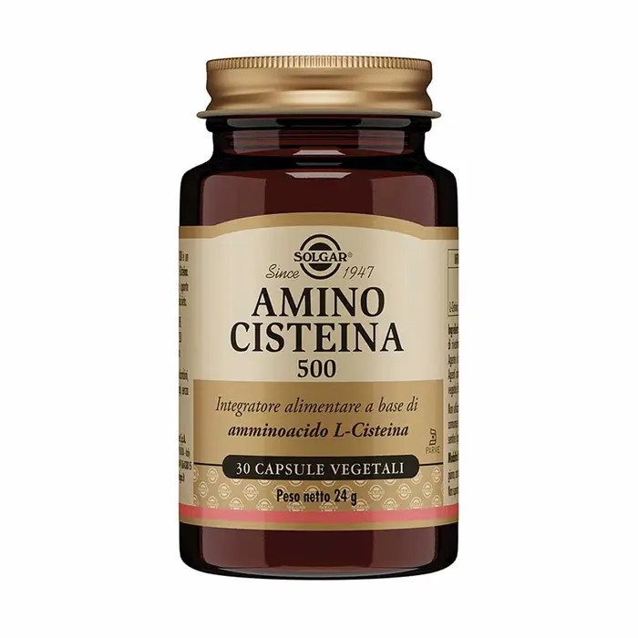 Amino Cisteina 500 Integratore per Capelli e Unghie 30 Capsule Vegetali - Solgar
