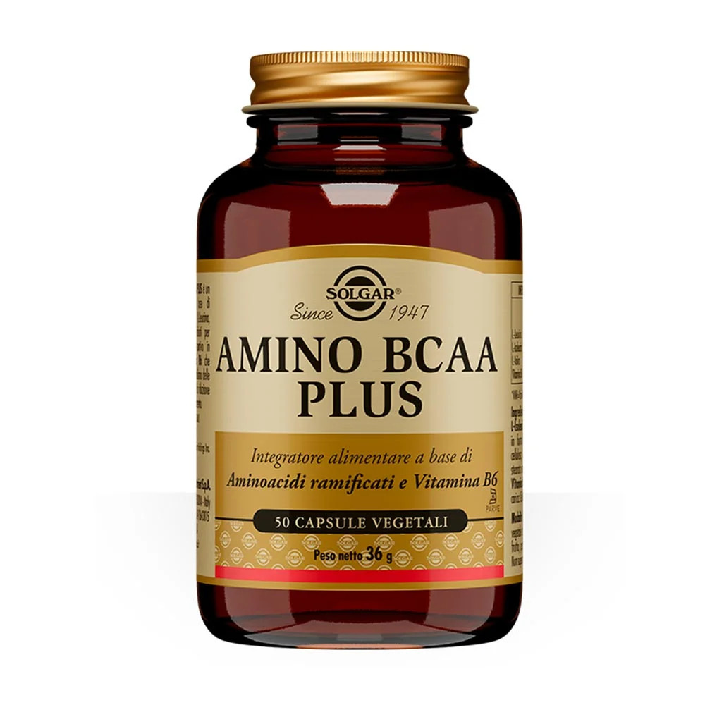 Amino BCAA Plus Integratore con Vitamina B6 50 Capsule Vegetali - Solgar