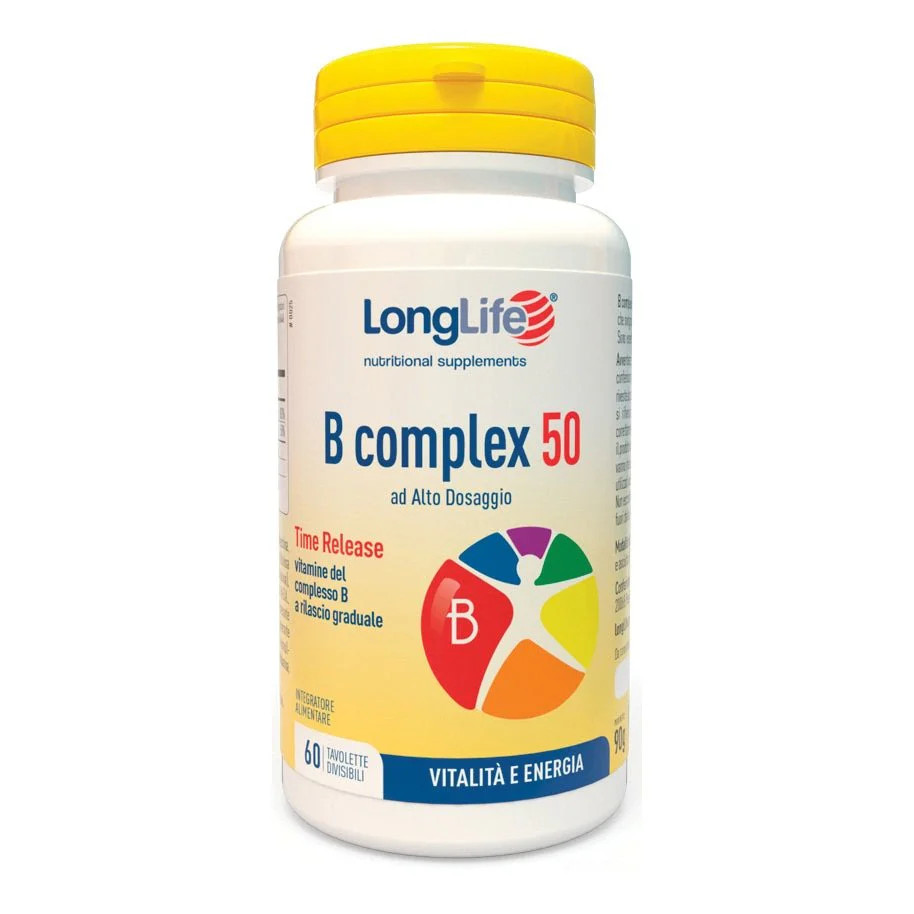 B Complex 50 LongLife Integratore Alimentare Vitamine Gruppo B - 60 Tavolette LongLife