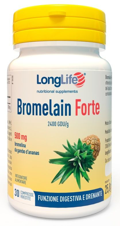 Bromelain Forte Integratore Drenante 30 Compresse - Longlife