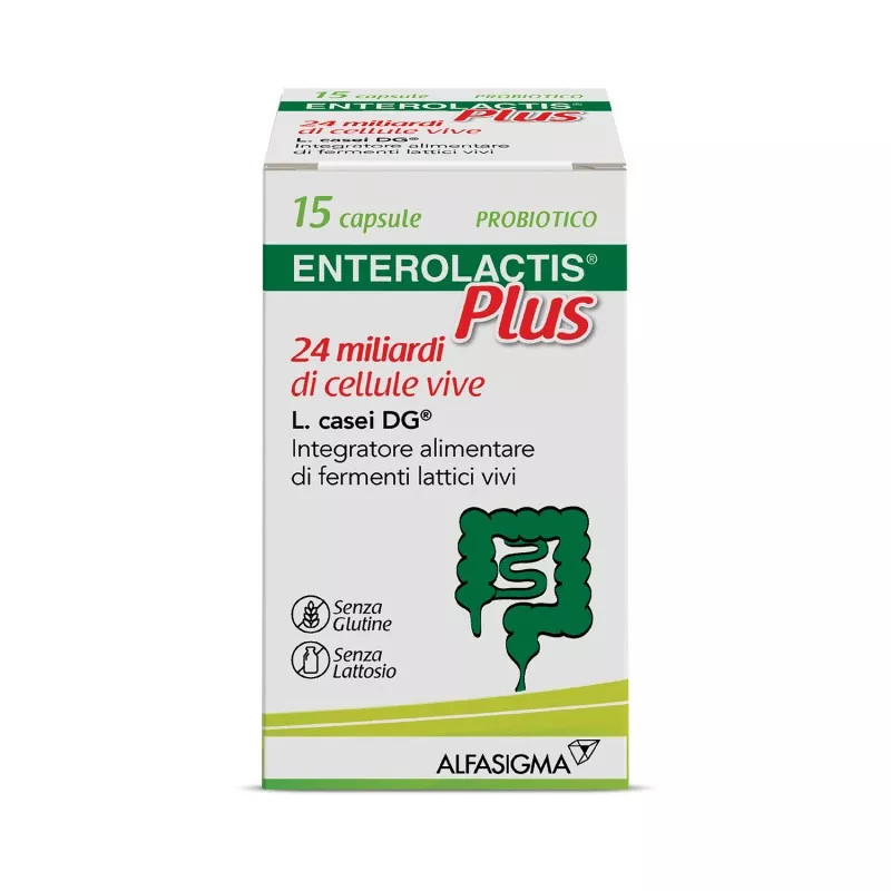 Enterolactis Plus Integratore Fermenti Lattici Riequilibrio Flora Intestinale 15 Capsule - Enterolactis