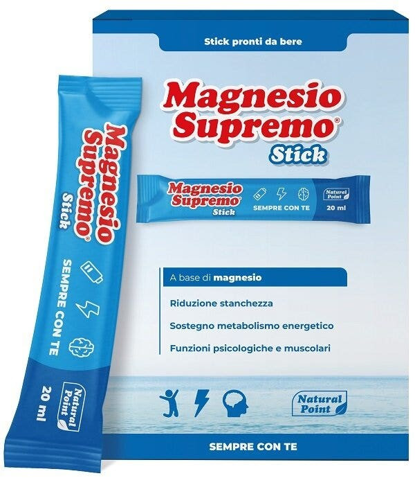 Magnesio Supremo Stick Integratore Funzione Muscolare 20 Stick - Natural Point