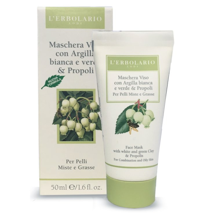 Maschera Viso Argilla e Propoli per Pelli Miste e Grasse 50 ml - L'Erbolario
