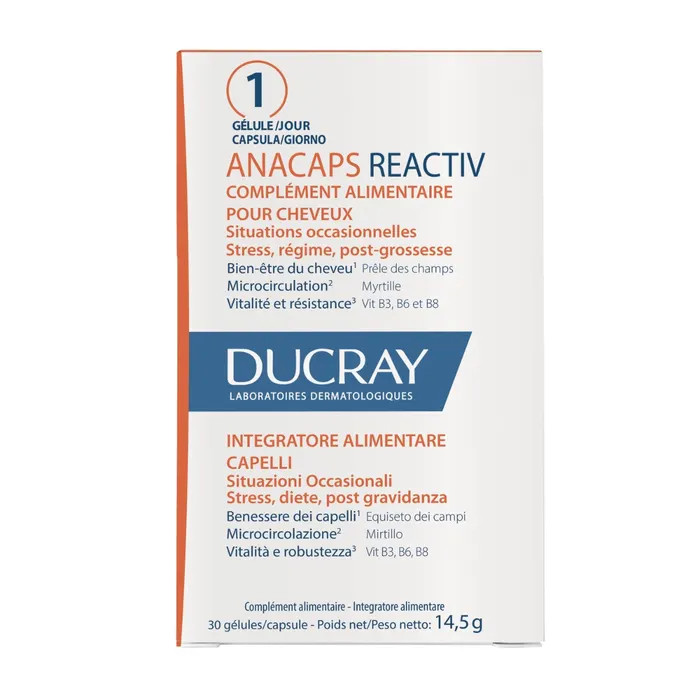 Anacaps Reactiv Integratore Alimentare Capelli 30 Capsule - Ducray