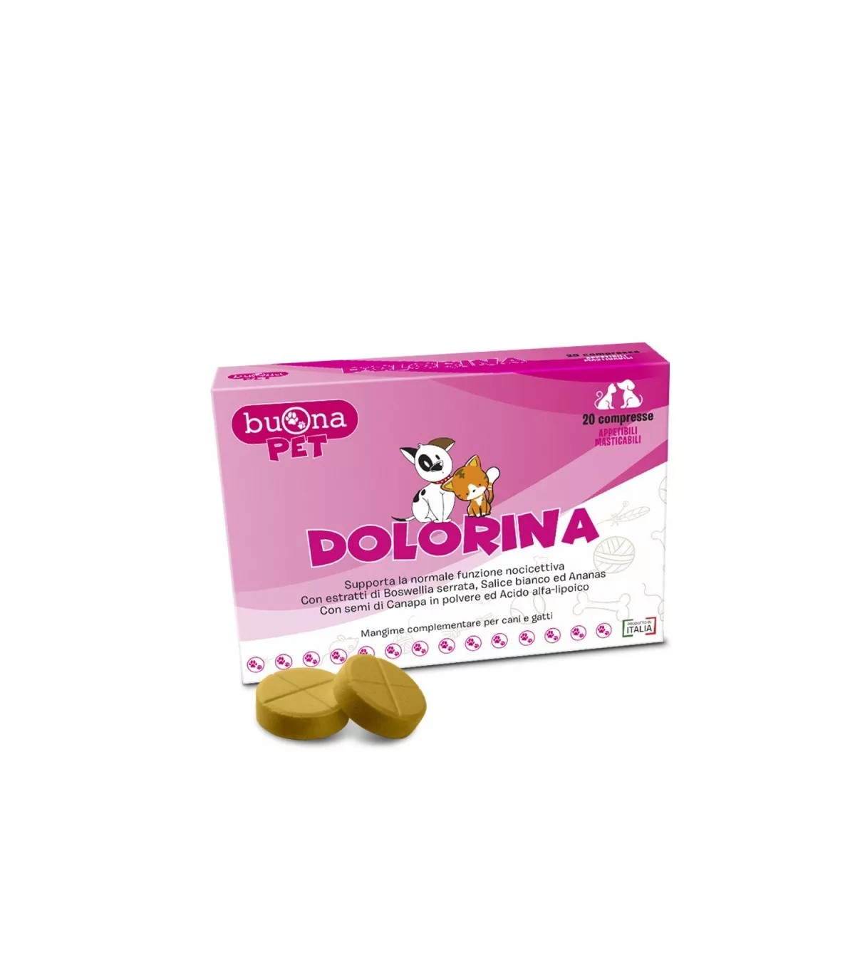 Dolorina Mangime Complementare Supporto Nocicettivo Cani e Gatti 20 Compresse - Buona