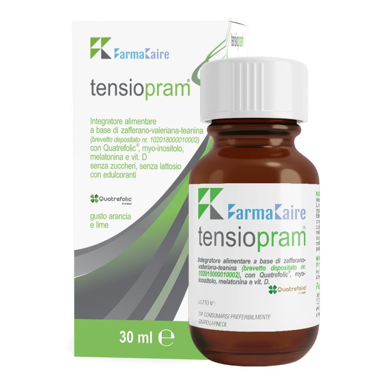 Farmakaire Tensiopram Gocce Integratore per Umore e Sonno, 30ml - Farmakaire