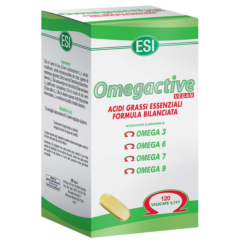 Omegactive Vegan Integratore con Omega 3-6-7-9 ESI - 120 Perle