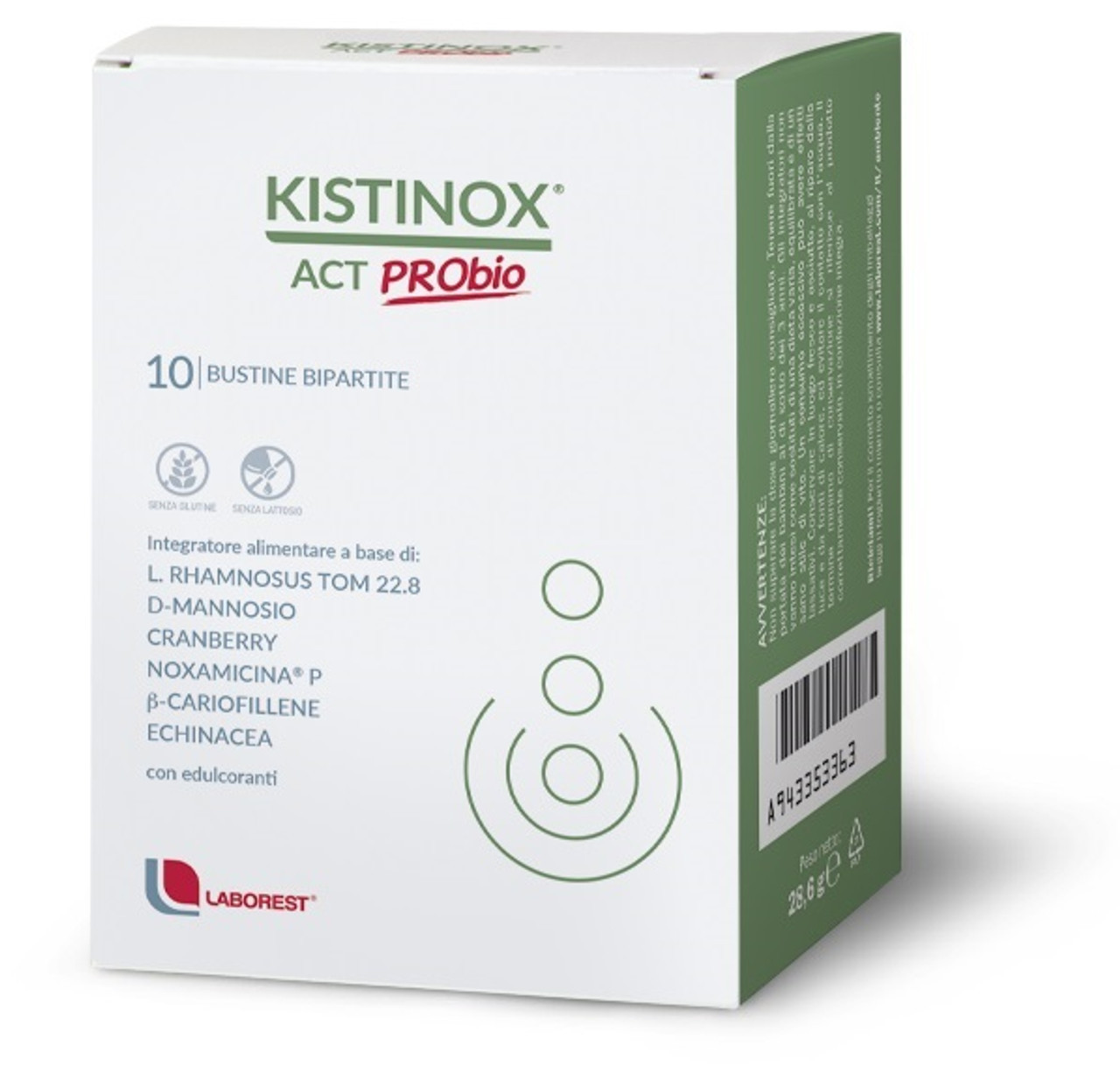 Kistinox Act Probio Integratore per Vie Urinarie 10 Bustine - Laborest