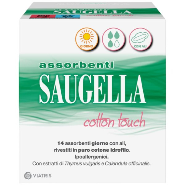 Assorbenti Giorno con Ali Saugella Cotton Touch 14 Pezzi - Saugella