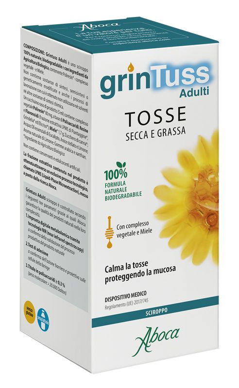 Grintuss Adulti Sciroppo Tosse Secca e Grassa 180g - Aboca