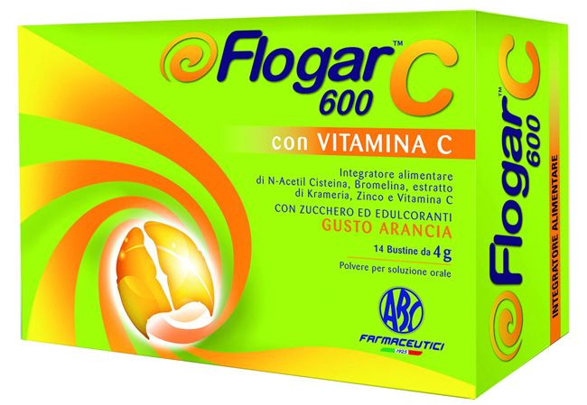 Flogar C 600 Integratore con Vitamina C Gusto Arancia 14 Bustine - Abc Farmaceutici