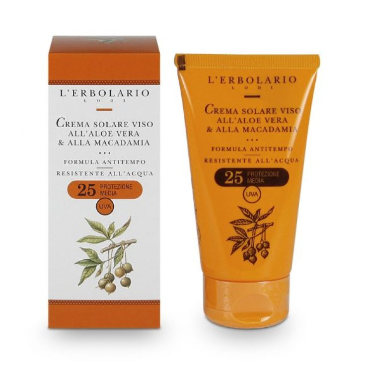 Crema Solare Viso Aloe Vera e Macadamia SPF25 75ml - L'Erbolario