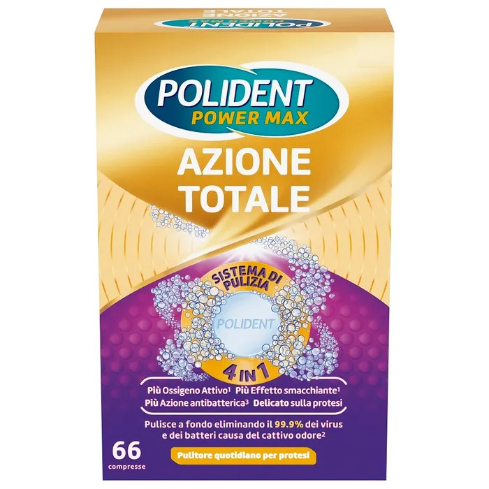 Polident Azione Totale Pulitore Protesi Dentali 66 Compresse - Polident