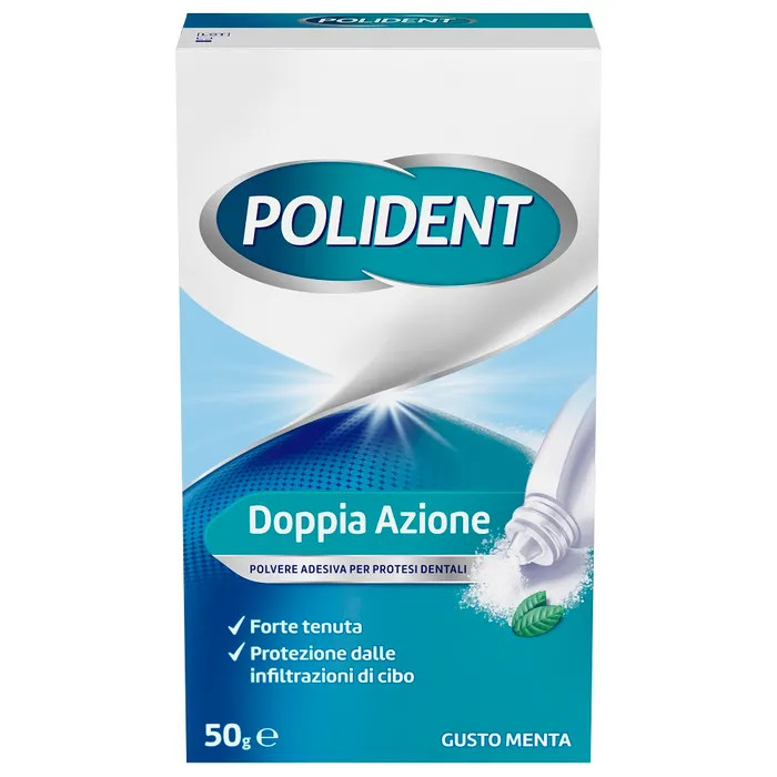 Polvere Adesiva Protesi Dentale Menta 50g - Polident