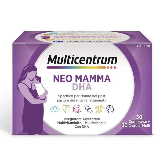 Neo Mamma DHA Integratore Multivitaminico 30 Compresse e 30 Capsule Molli - Multicentrum