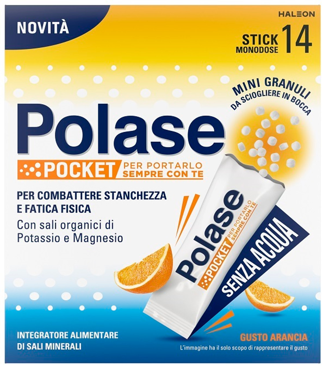 Polase Pocket Arancia Integratore Alimentare per Stanchezza 14 Stick - Polase