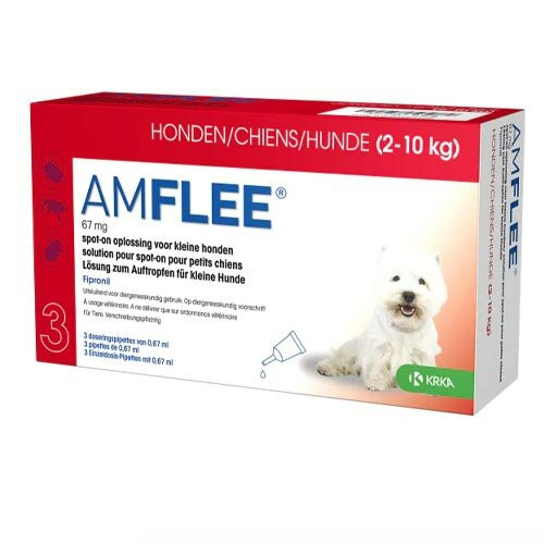 Amflee Spot-On 67 mg Soluzione Antiparassitaria Cani Piccola Taglia 3 Pipette - Krka Farmaceutici