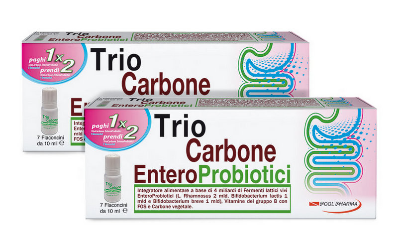 Triocarbone Enteroprobiotici Equilibrio Flora Intestinale 7 Flaconcini - TRIOCARBONE